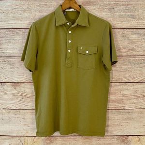 Criquet 100% Organic Cotton Olive Green 1 Pocket Short Sleeve Polo Shirt S